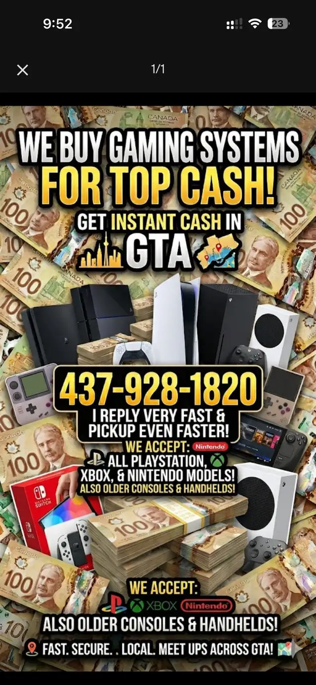 REAL INSTANT CASH FOR PS5, XBOX , NINTENDO SWITCH,STEAMDECK
