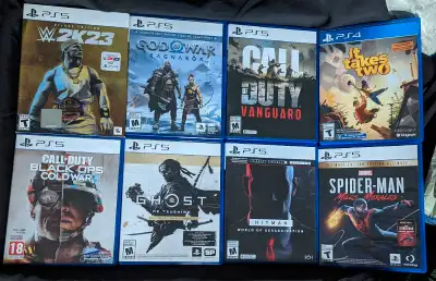 55$ chacun * WWE 2K23 (PS5) * God of War Ragnarok (PS5) * Call of Duty Vanguard (PS5) * Call of Duty...
