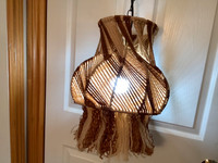 Vintage Handcrafted Boho Macrame Hanging Swag Lamp