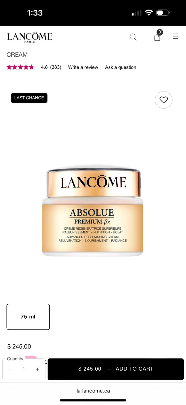 Lancôme Absolue Premium in Health & Special Needs in City of Toronto