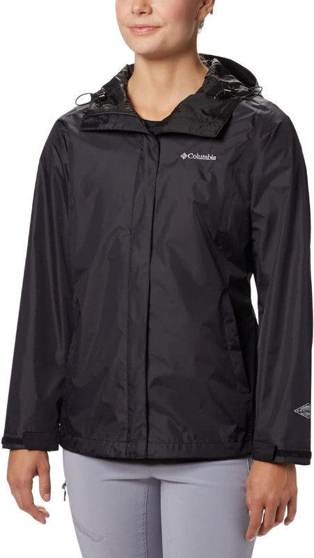Columbia Women's Arcadia II Rain Jacket NEW size M Black dans Femmes - Hauts et vêtements d'extérieur  à Ville de Montréal