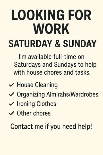 looking for weekend job, View more