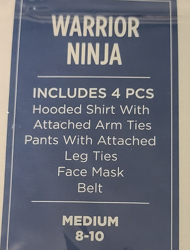 Warrior Ninja Costume - Child Size Medium 8-10 in Costumes in Mississauga / Peel Region - Image 3