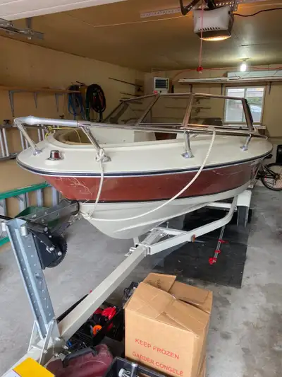 Selling my fish and ski boat! This boat is sixteen feet in length and has an 80 hp Mercury engine. T...