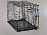Dog Crate/Kennel 36" Folding Metal Black