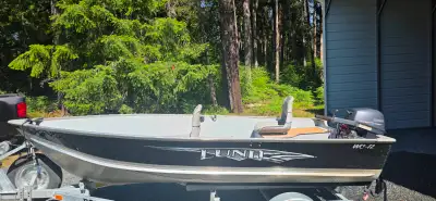Extremely well cared for Lund aluminum boat. 2015 12ft WC Lund and 2015 9.9hp Yamaha short shaft man...