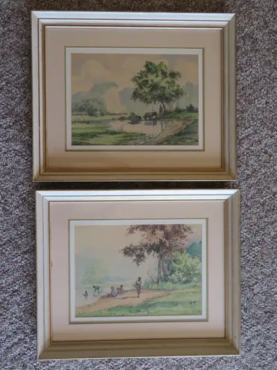 2 beautifully-framed paintings from Kuala Lumpur 1970, View more
