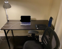 [FREE] Foldable Computer Desk + Lamp + Office Chair
