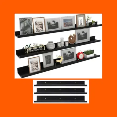 36 Inch Black Floating Wall Ledge Shelves Set of 3, View more