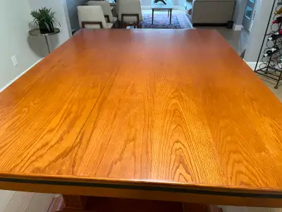 Solid oak dining table, View more