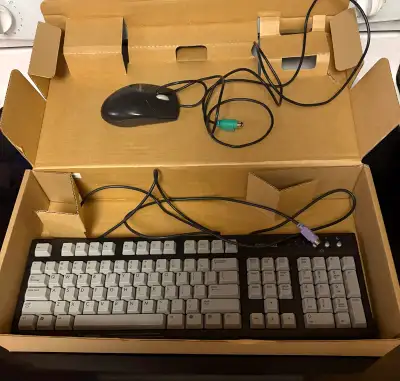 Vintage Compaq PS/2 Keyboard & Ball Mouse Combo Set, View more