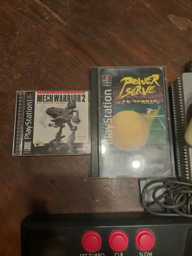 ps1 console complete tested working w/ arcade controller 2 games in Older Generation in City of Toronto - Image 5