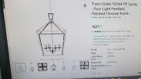 Polished chrome ceiling pendant, new in box