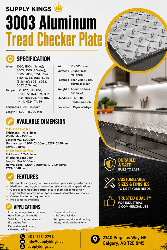 Aluminum Diamond Checker Plate Sheets – 4x8 / 5x10 Available