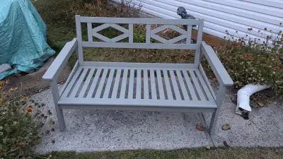 Banc sofa loveseat extérieur IKEA outdoor BONDHOLMEN bois gris, View more