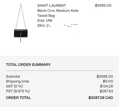 Saint Laurent Black Crock Medium Kate Tassel Bag., View more