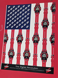 COOL ORIG 1998 G-SHOCK WIRIST WATCH RETRO AD / AMERICAN FLAG