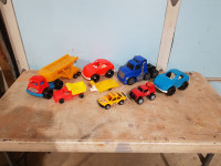 group of toy cars and trucks