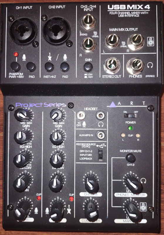 ART Pro Audio4 Channel USB Recording Mixer in Pro Audio & Recording Equipment in City of Toronto - Image 2