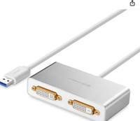 UGREEN USB 3.0 to Dual DVI HDMI VGA Adapter External Video Graph