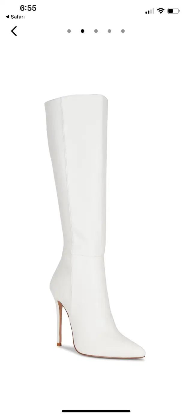 la femme miliano faux leather white boots size 37 in Women's - Shoes in City of Toronto - Image 3