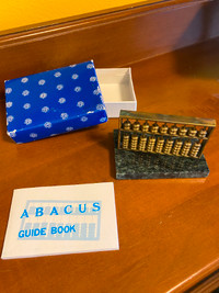 Vintage Brass Mini Abacus & Marble Base plus Guide Book