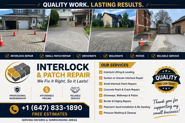 Interlock patch repair and Concrete work