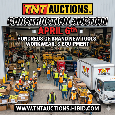 KW Construction Auction - APRIL 6TH 2026 - Bidding starts at $1, View more