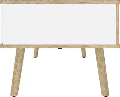 Brand: Bestar Dimensions: 119.9W x 50D x 42.2H cm Weight: 46 lbs Color: Modern Oak & UV White Top Ma...