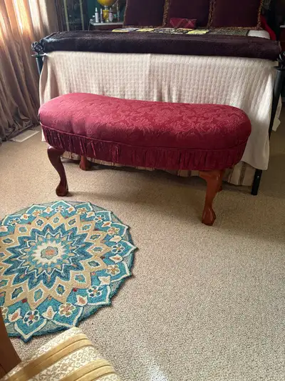 Victorian Style Kidney shaped Bench 47”L. By 17” W by 22”H., View more
