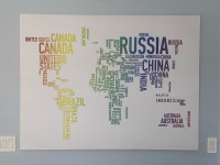 World Map print painting