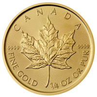 Pièce or feuille d'érable/bullion gold maple leaf 1/4 oz