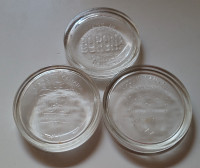 Vintage Crown & Corona Clear Glass  Mason Jar Lid Inserts