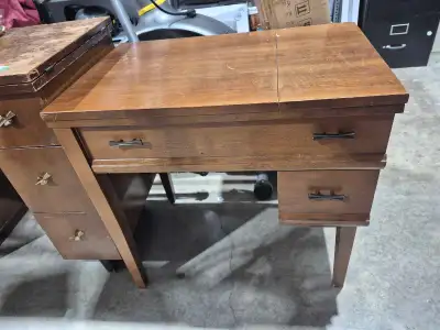 Vintage Sewing Machine Cabinet and Table, View more