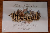 LASER CUT TABLE DECOR WOODEN PLACE CARD “THANKFUL”