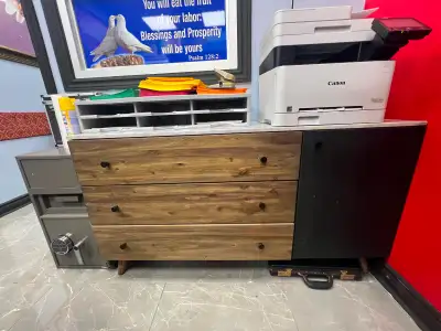 Modern Wood and Black Storage Credenza, View more