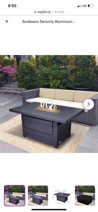 Sunbeam Serenity Aluminum Propane/Natural Gas Fire Pit Table