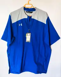 NWT Men's Under Armour Short Sleeve Cage Jacket Blue/Gray