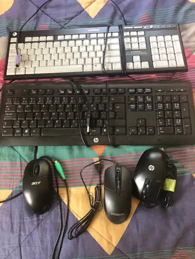Used old keyboards in working condition, usb or ps2 connection $10 ea Used mouse in working conditio...