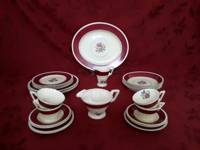 Vintage 26pc British Fine China Dining Set. Burleigh Wear B&L Lt in Arts & Collectibles in City of Halifax