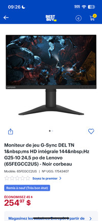 Lenovo gaming monitor 144 hz