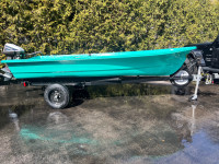 Leavens P15 Angler with 15 Hp Evinrude and Homemade Trailer 