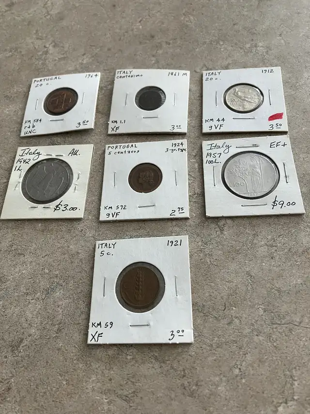 Miscellaneous Portugal/Italy Vintage Coins (15), $50 in Arts & Collectibles in Strathcona County - Image 5
