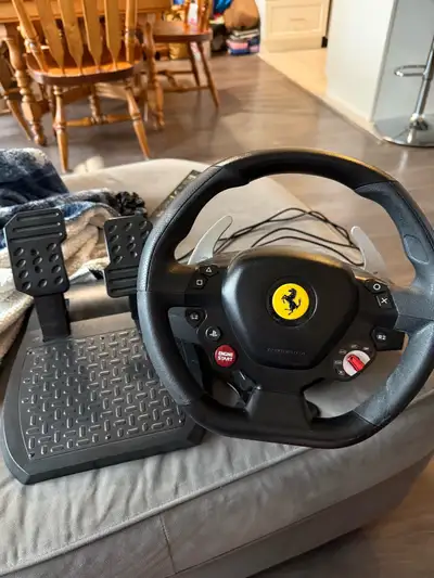 Ferrari Thrustmaster PlayStation PS5 racing wheel and pedals, View more