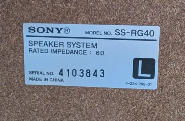 Sony SS-RG40 Speaker Set 6 Ohm63782573149057121