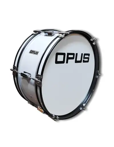 Marching Band Bass Drum 18" Silver with strap and sticks, View more