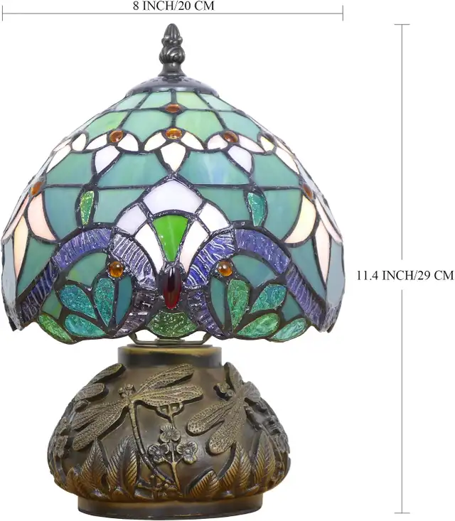 Small Tiffany Mushroom Table Lamp Baroque Style Shade W8H11 Inch in Indoor Lighting & Fans in City of Toronto - Image 3