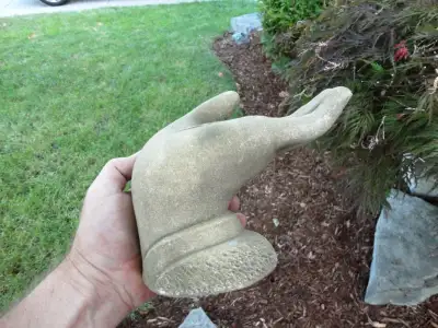 Nice weighted Polystone Hand Palm Tealight Candle Decor piece, View more