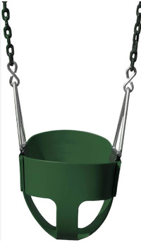 Backyard Playground Green Swing and Toddlers Full Bucket Swing