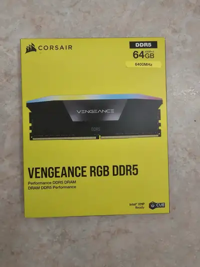 CORSAIR VENGEANCE RGB DDR5 64GB (2x32GB) DDR5 6000MHz, View more